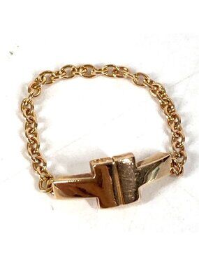 Tiffany & Co Ring T Two Chain Gold